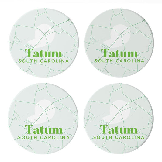 Bright Modern Green Map Tatum SC | 4x4