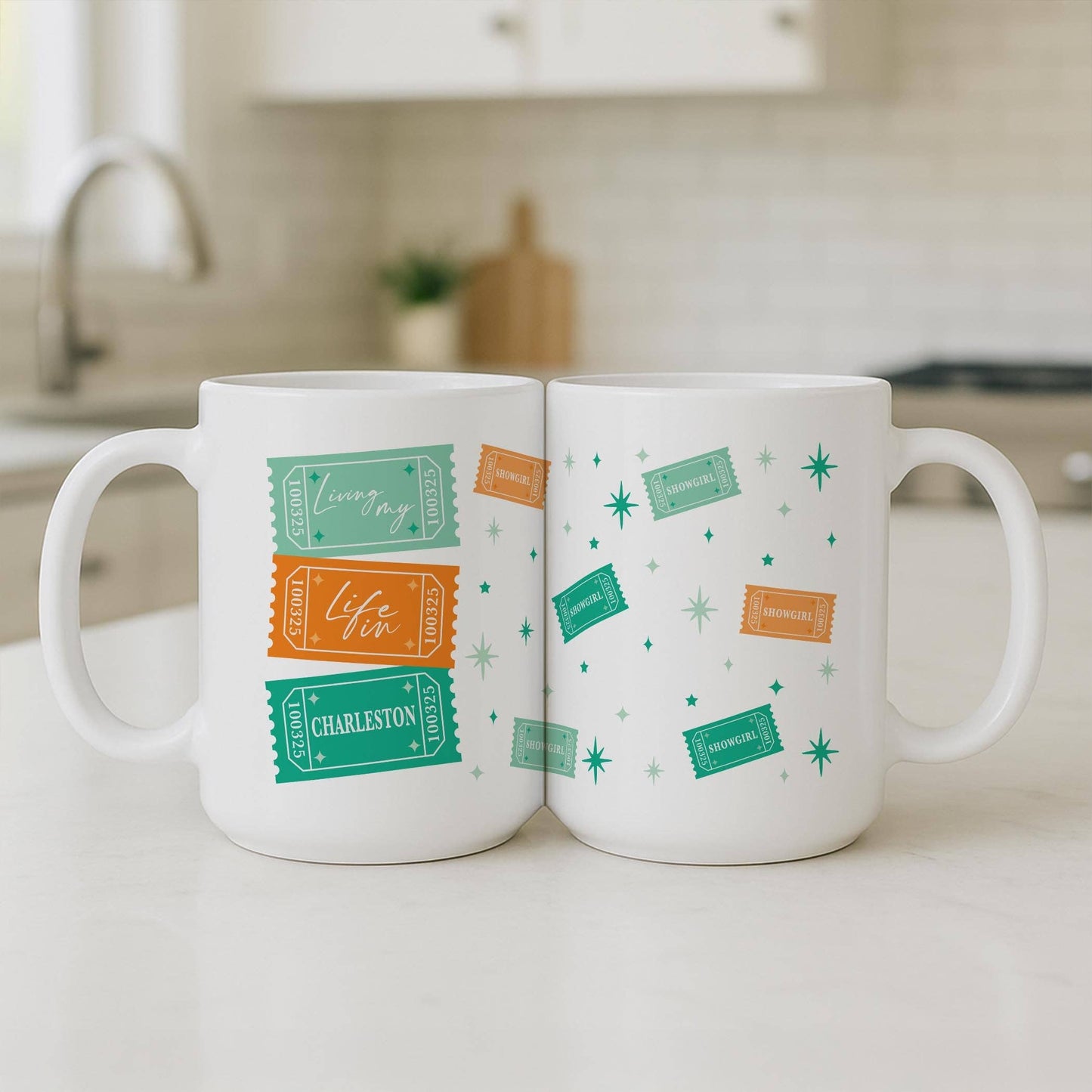 15oz Coffee Mug White-Love+Local Showgirl