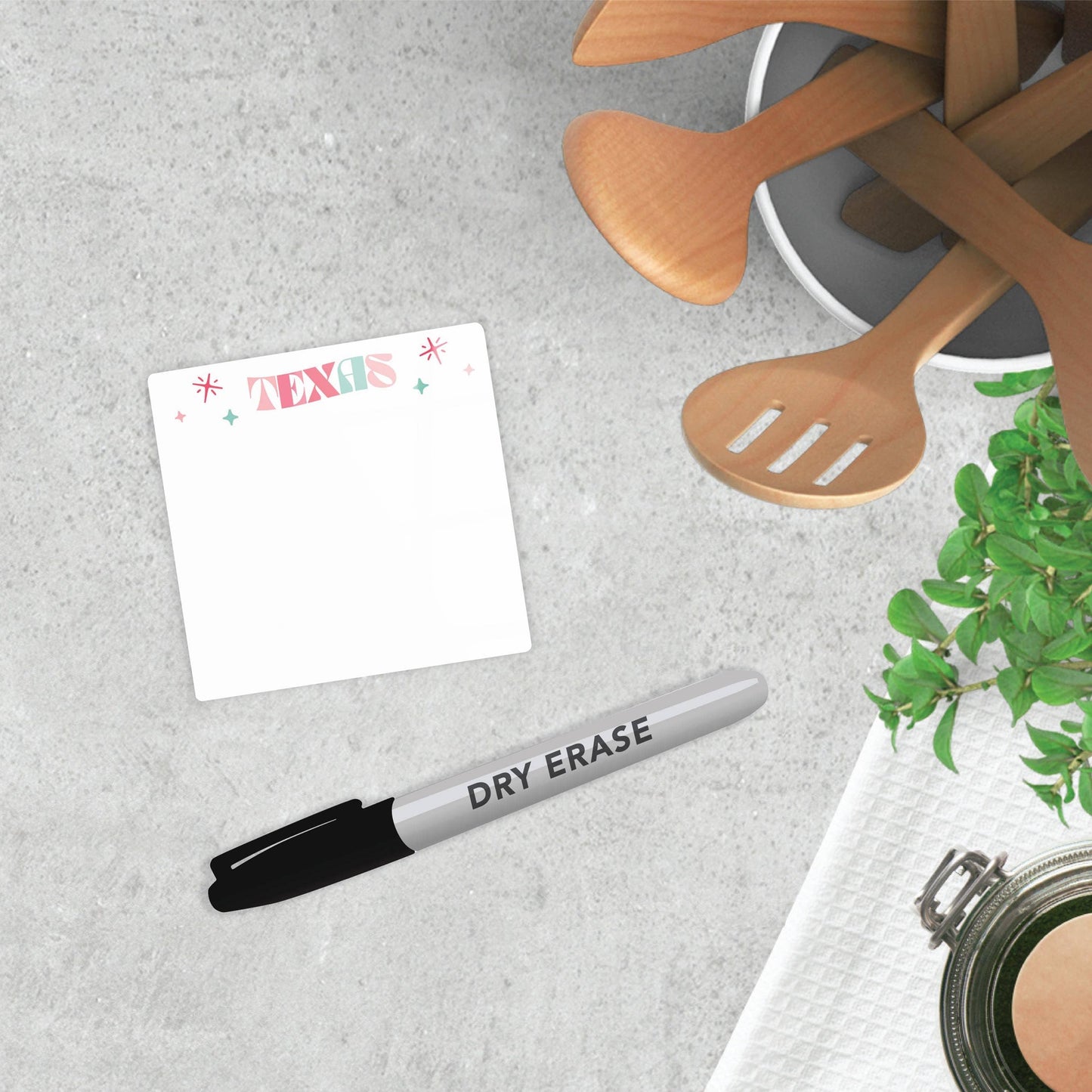 Custom Retro Wave Glass Dry Erase Desktop Tile