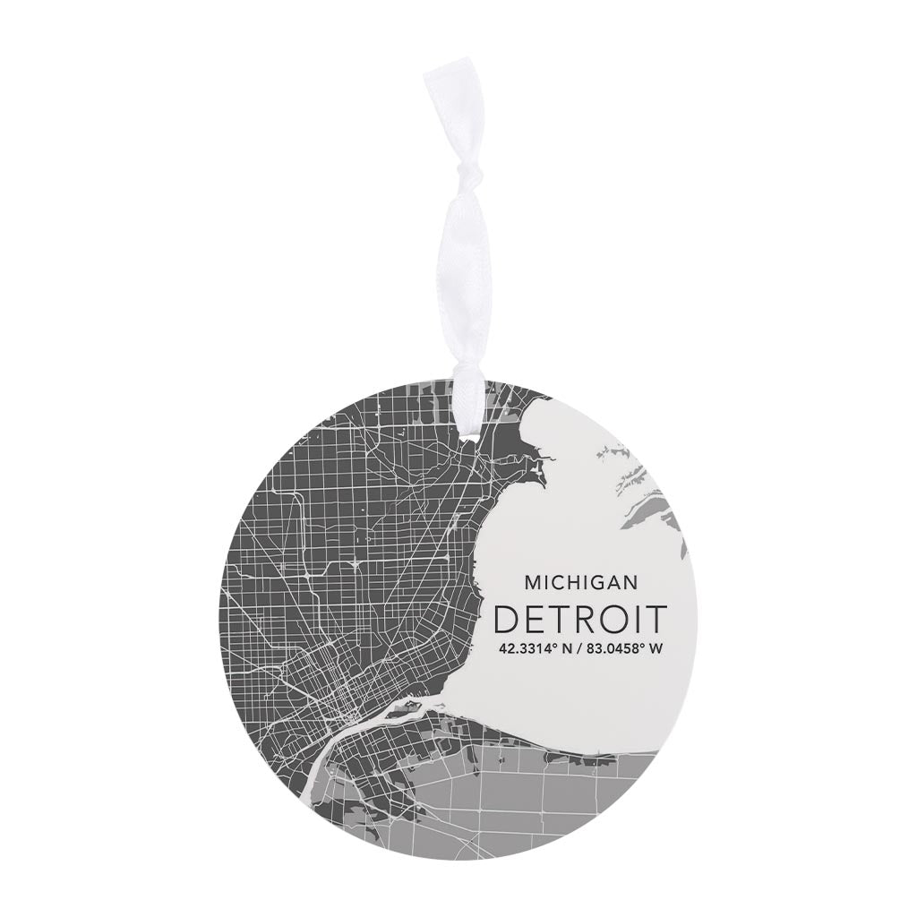 Grey Detroit Michigan Map & Coordinates | 4x4