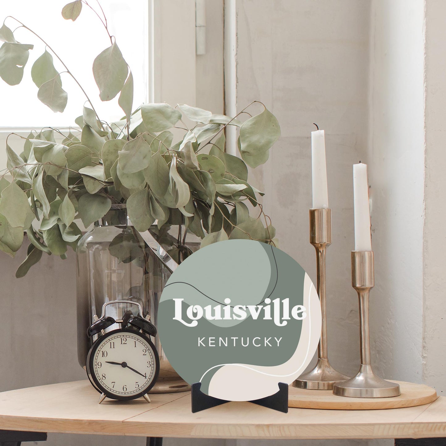Vintage Groove Fluid Green Kentucky Louisville | Wood Sign | Eaches | Min 1