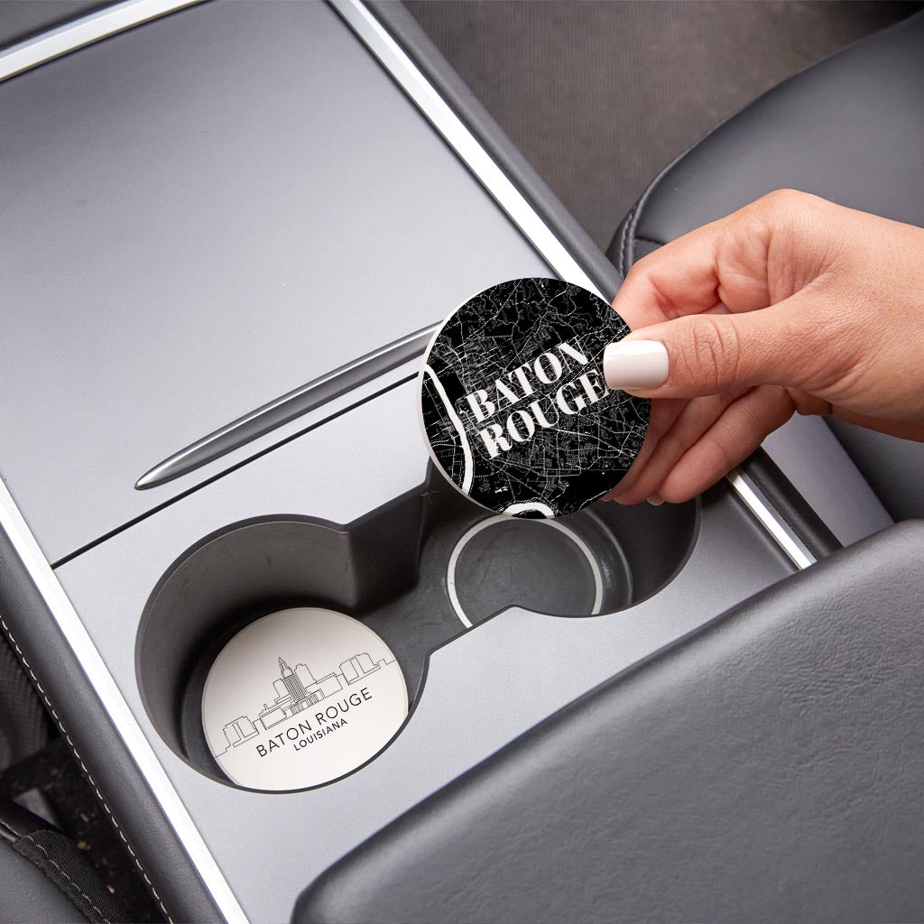 Minimalistic Baton Rouge Set | Absorbent Car Coasters | Set of 2 | Min 4