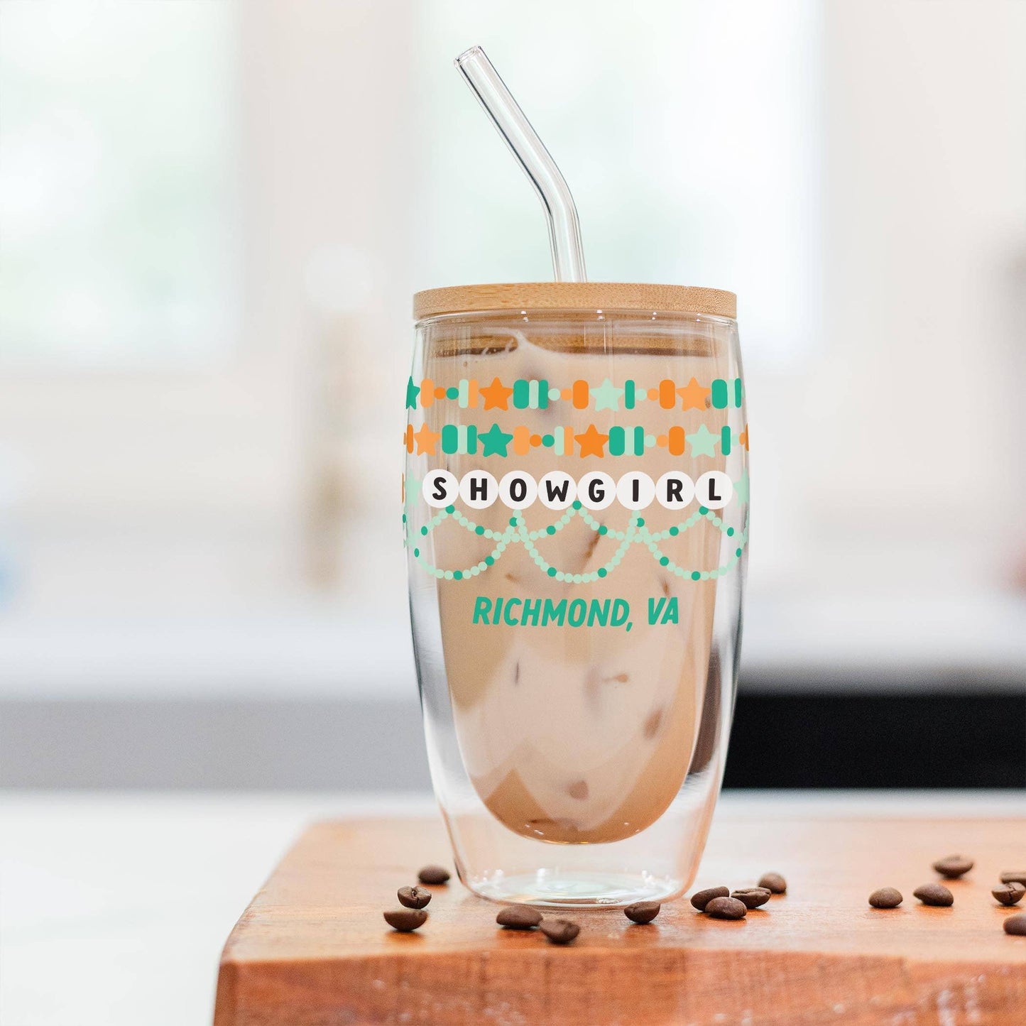 16oz Double Insulated Glass Tumbler-Love+Local Showgirl