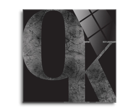 Minimalistic B&W Ardmore Ok Black Initials | Hi-Def Glass Art | Eaches | Min 2
