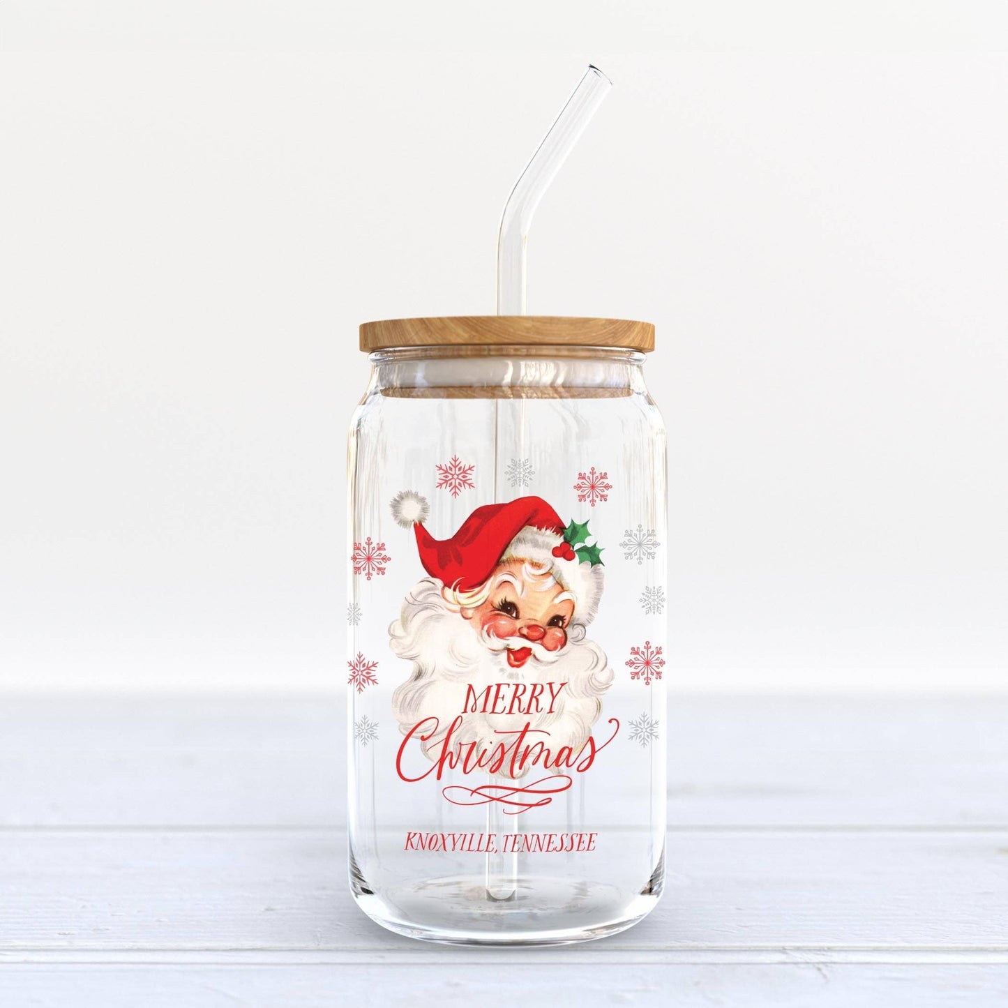 16oz Cold Brew Glass-Classic Santa City & State