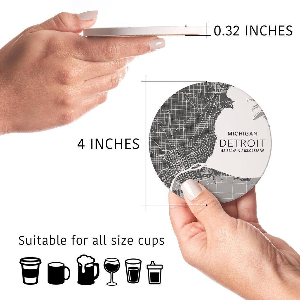 Grey Detroit Michigan Map & Coordinates | 4x4