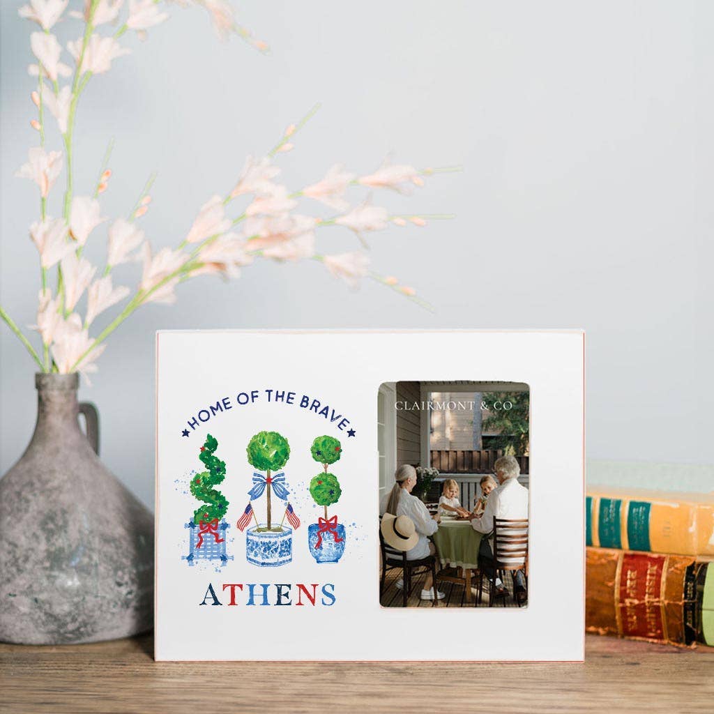 Picture Frame, Patriotic Decor, 4th of July, Custom City