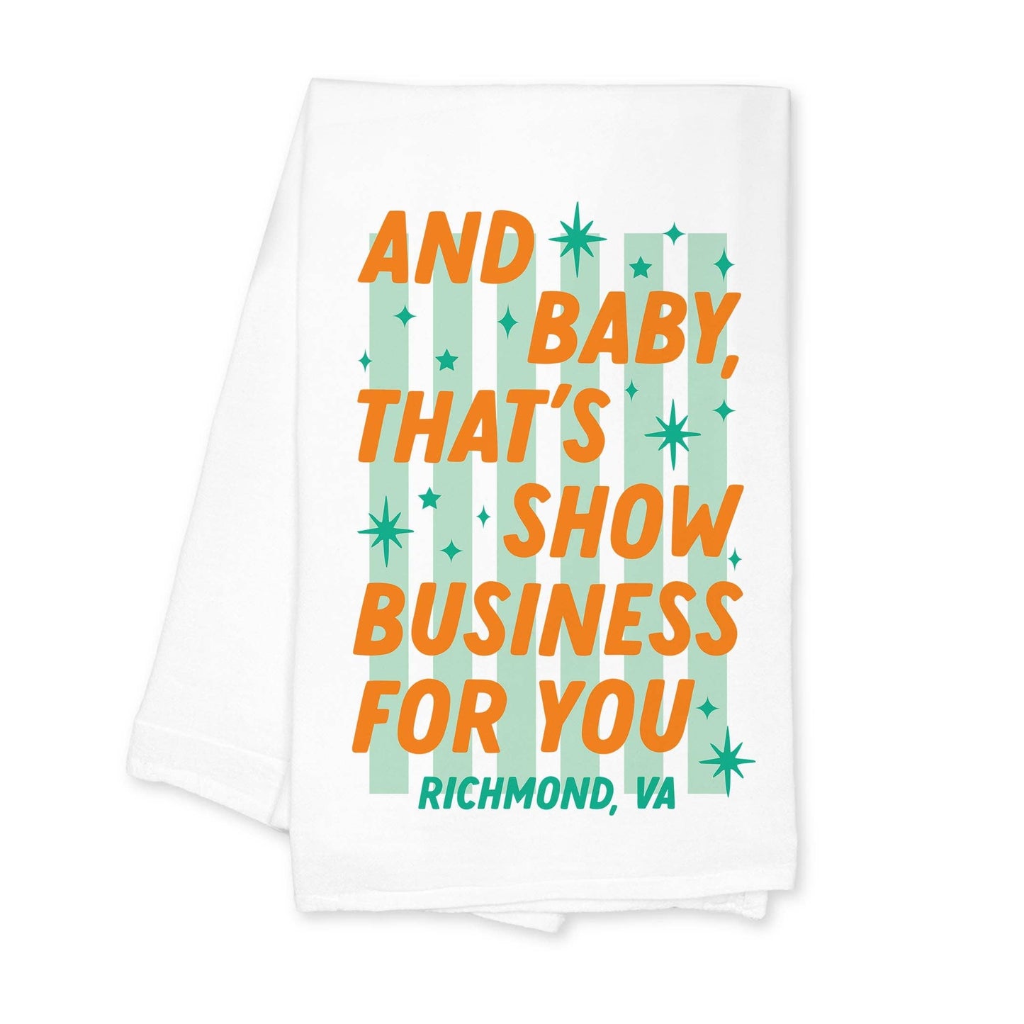 Cotton Tea Towel White-Love+Local Showgirl