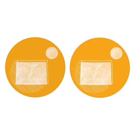 Bright Modern Geometric On Orange Colorado| Absorbent Car Coasters | Set of 2 | Min 4