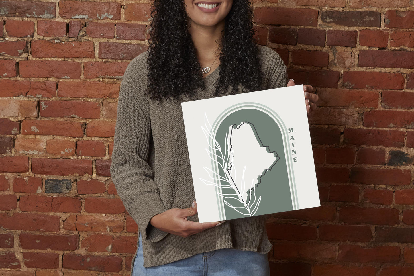 Vintage Groove State With Leaf Maine | Wood Sign | Eaches | Min 2