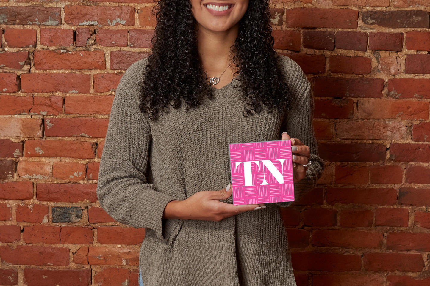 Bright Modern Abbreviated On Pink Tennessee | Wood Block | Eaches | Min 4