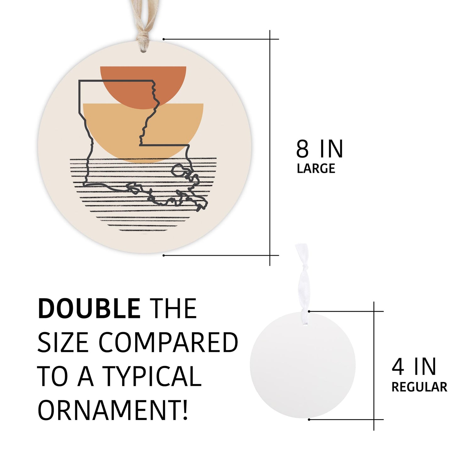 Vintage Groove Shape Stack Louisiana | Wood Ornament | Eaches | Min 1