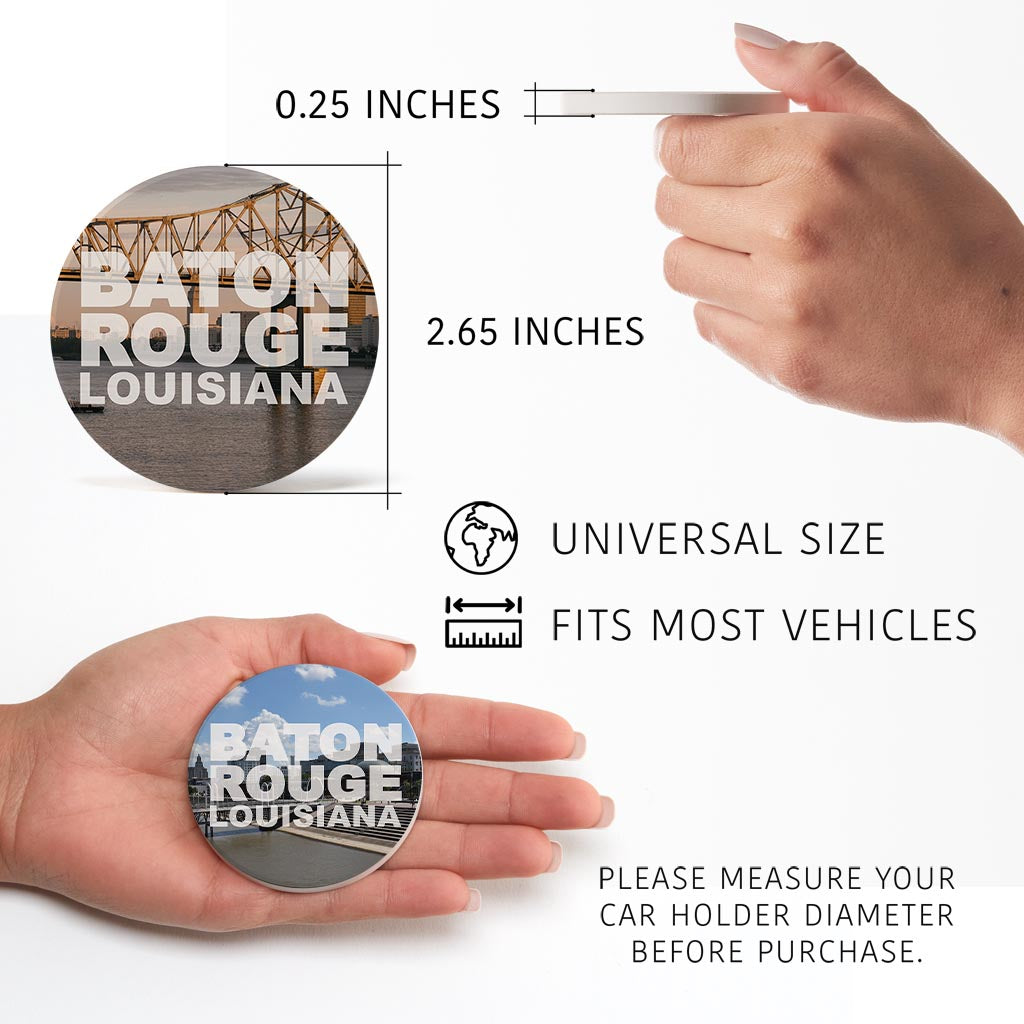 Baton Rouge Louisiana Photo Set | Absorbent Car Coasters | Set of 2 | Min 4