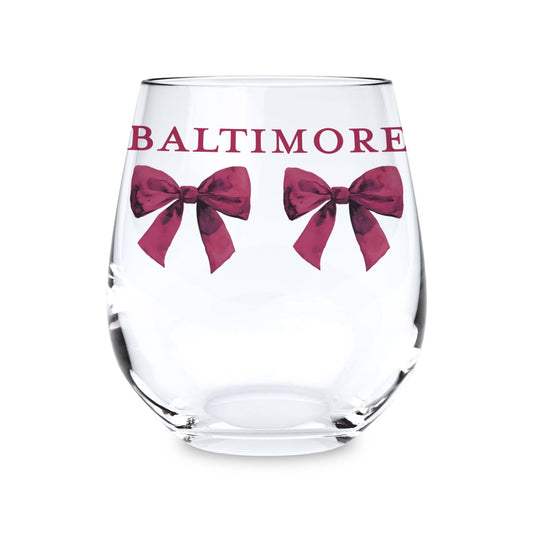 15oz Stemless Wine Glass-Love + Local Winterberry