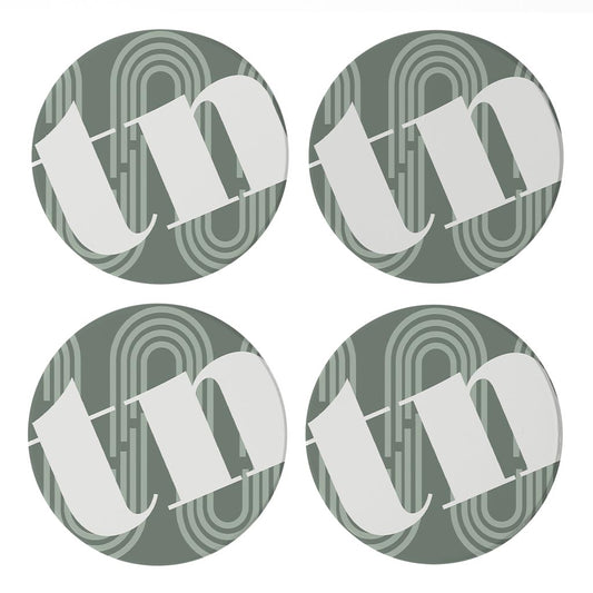 Vintage Groove Green Wave Lines Tennessee| Absorbent Coasters | Set of 4 | Min 2