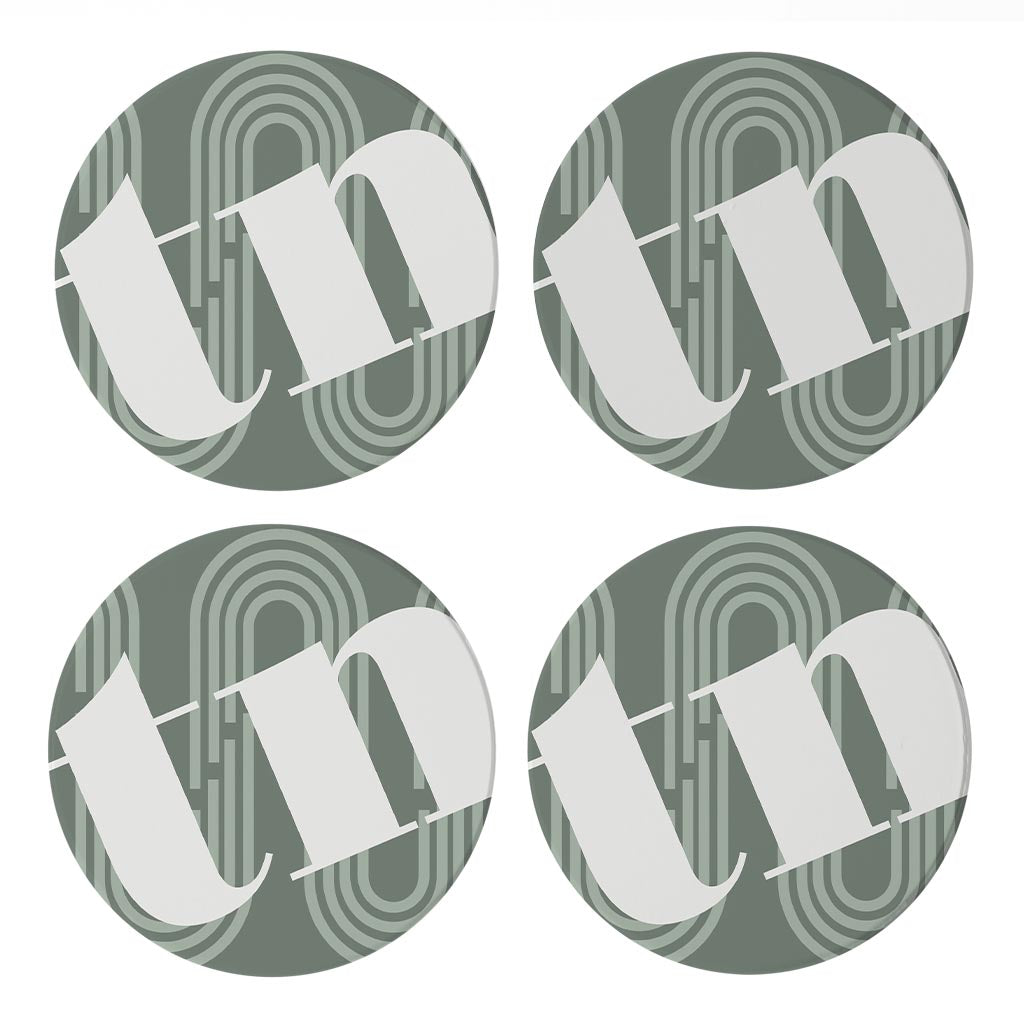 Vintage Groove Green Wave Lines Tennessee| Absorbent Coasters | Set of 4 | Min 2