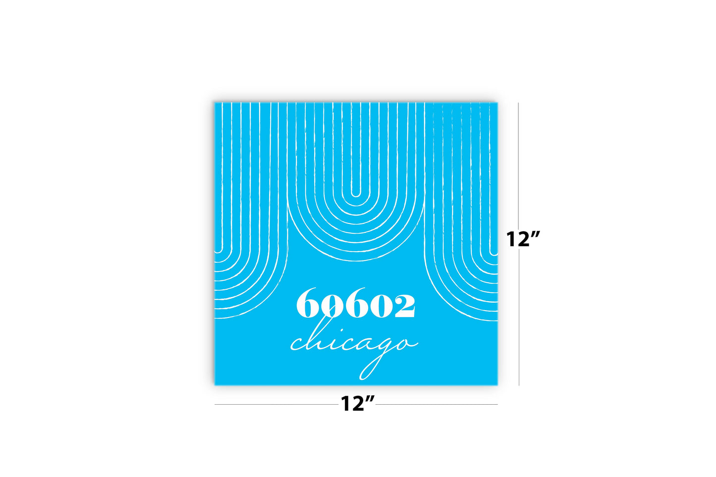 Bright Modern City Zip On Teal Illinois Chicago | Wood Sign | Eaches | Min 2