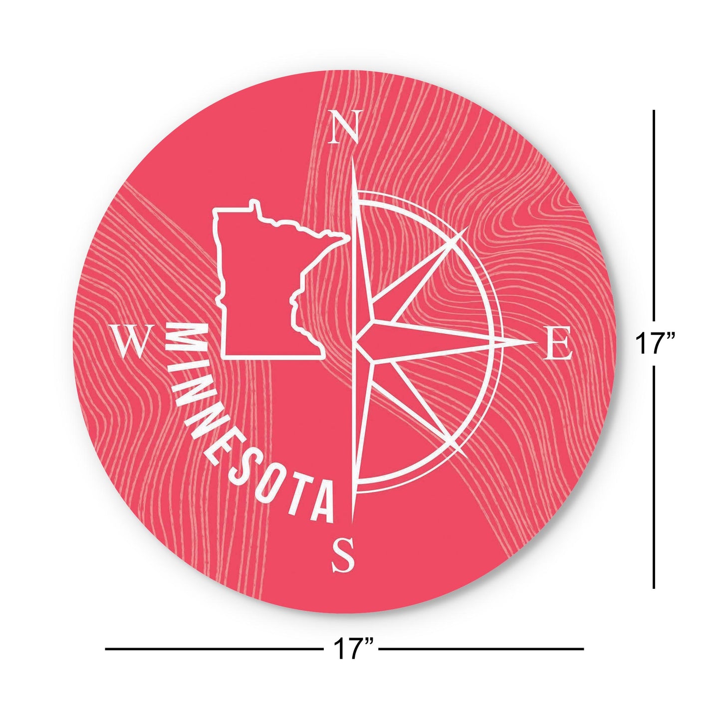 Boho Color Compass State On Pink Minnesota | Wood Sign | Eaches | Min 1