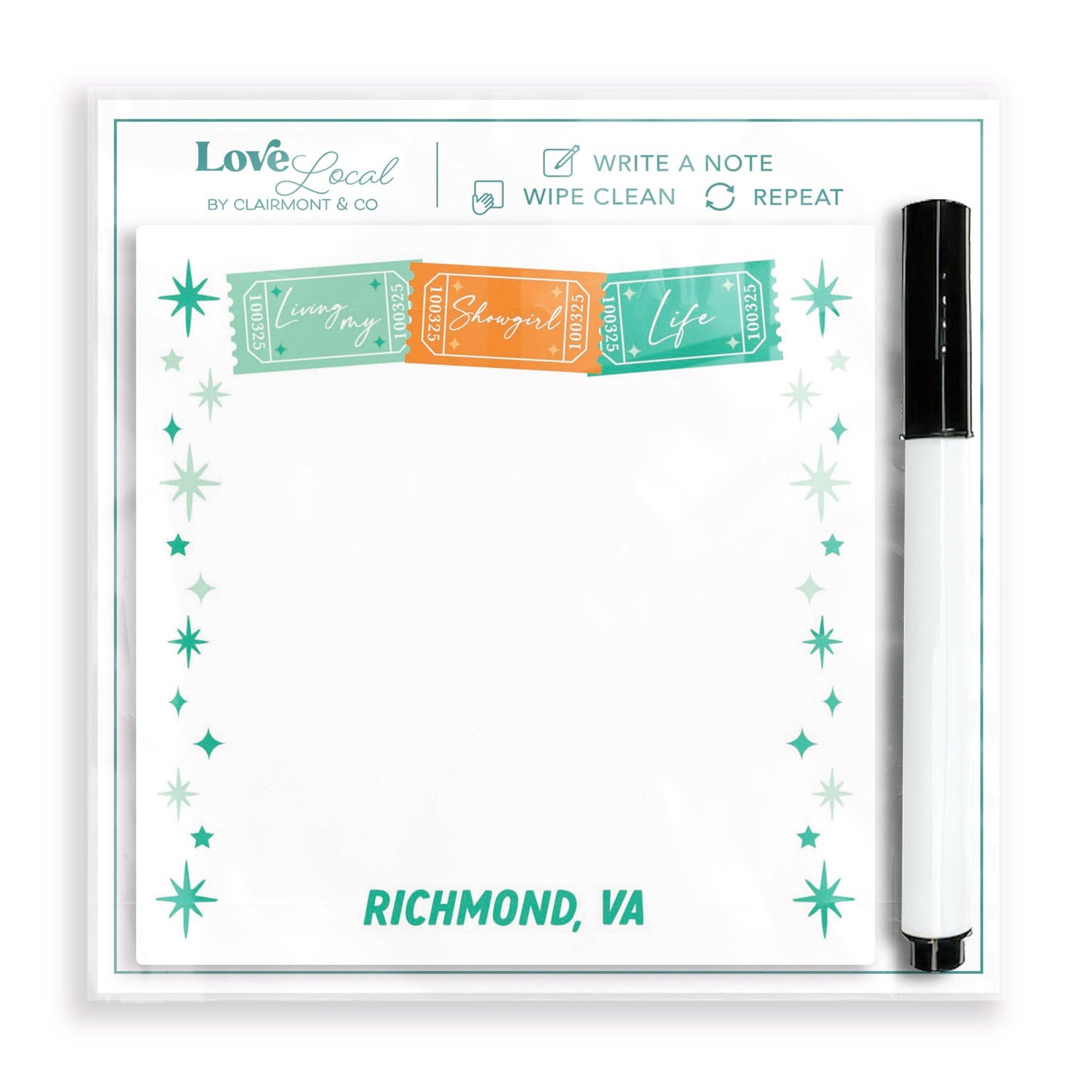 4x4 Clear Reminder Love Local-Love+Local Showgirl