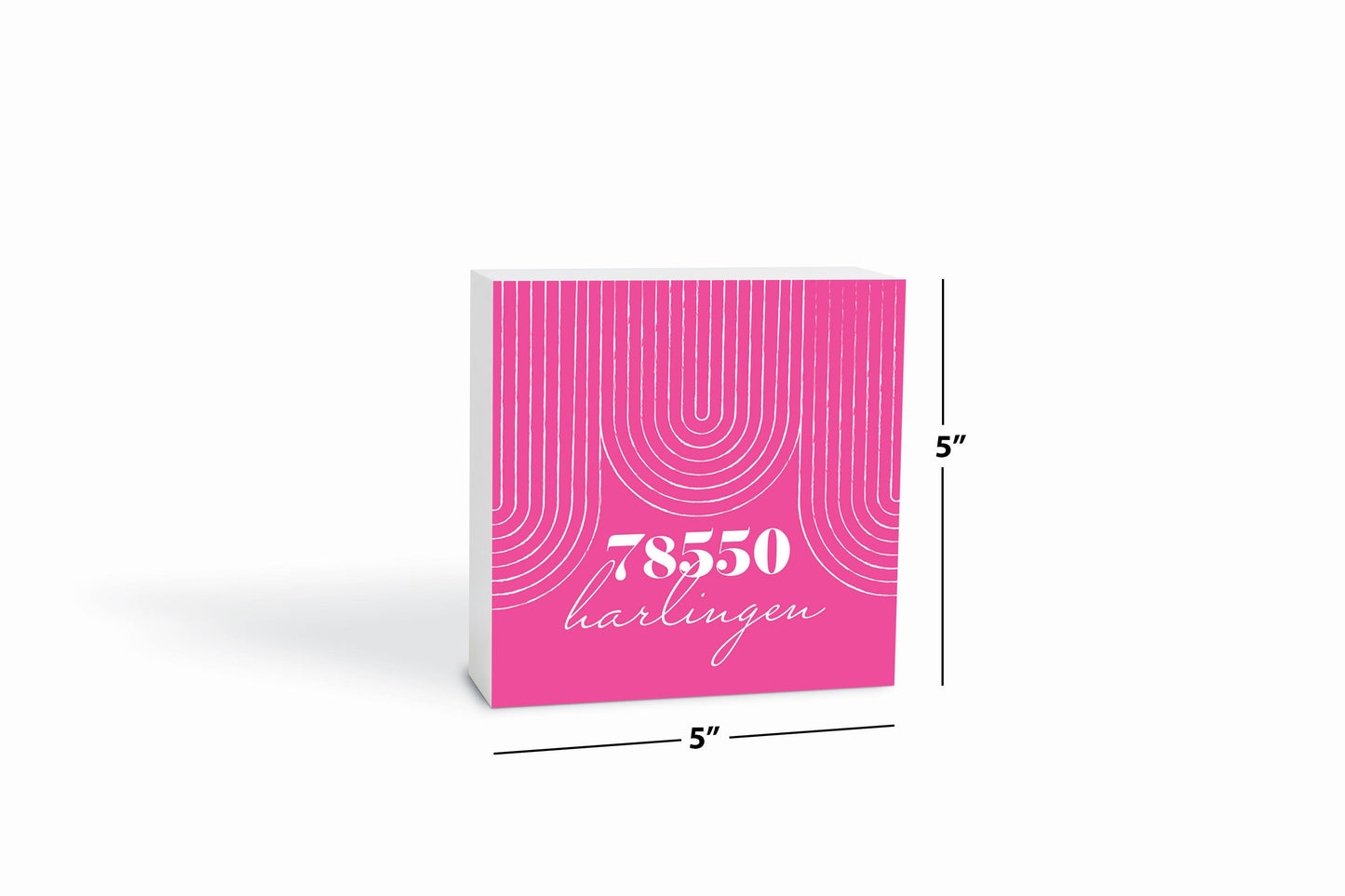 Bright Modern City Zip On Pink Texas Harlingen | Wood Block | Eaches | Min 4