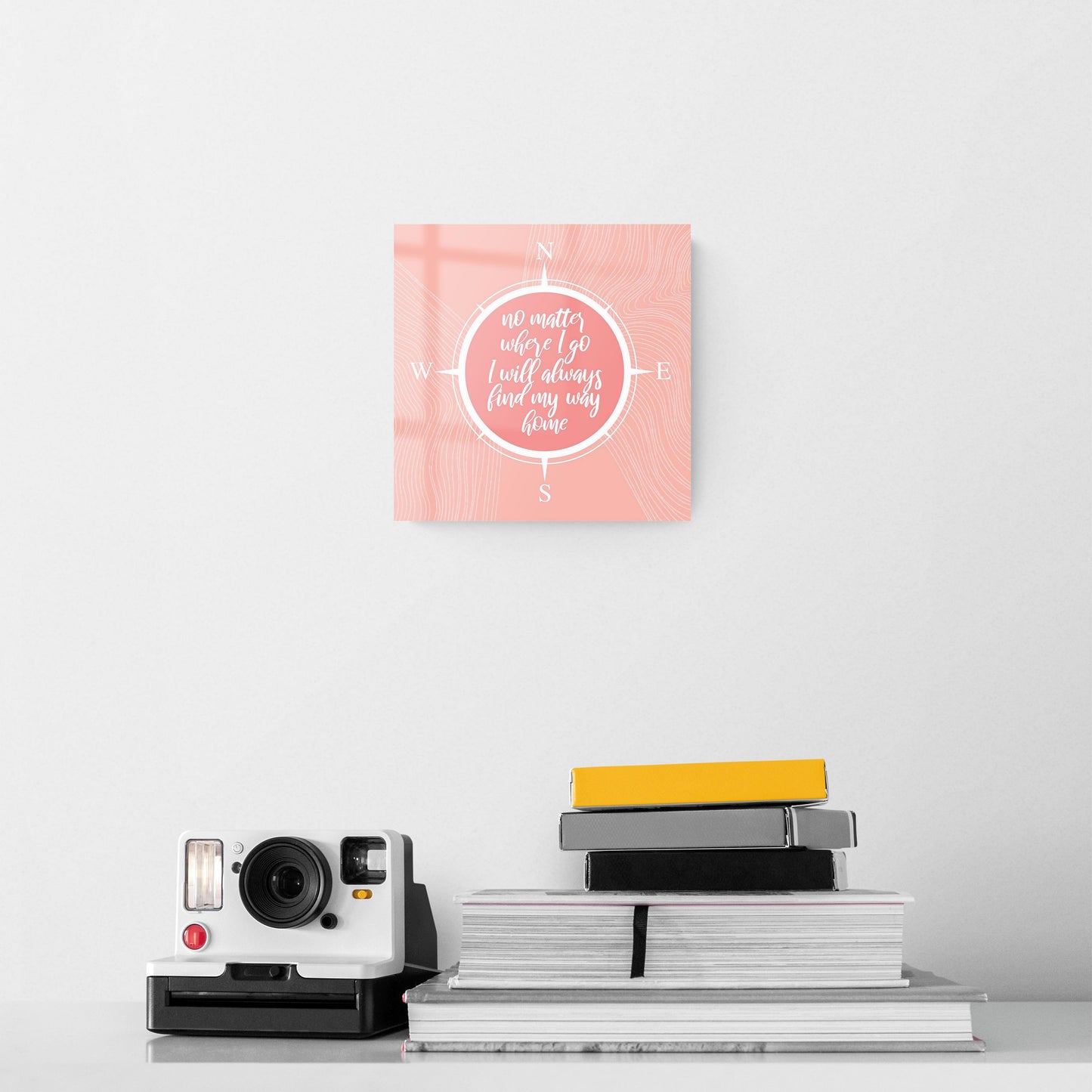 Boho Color Compass On Pink Quote | Hi-Def Glass Art | Eaches | Min 2