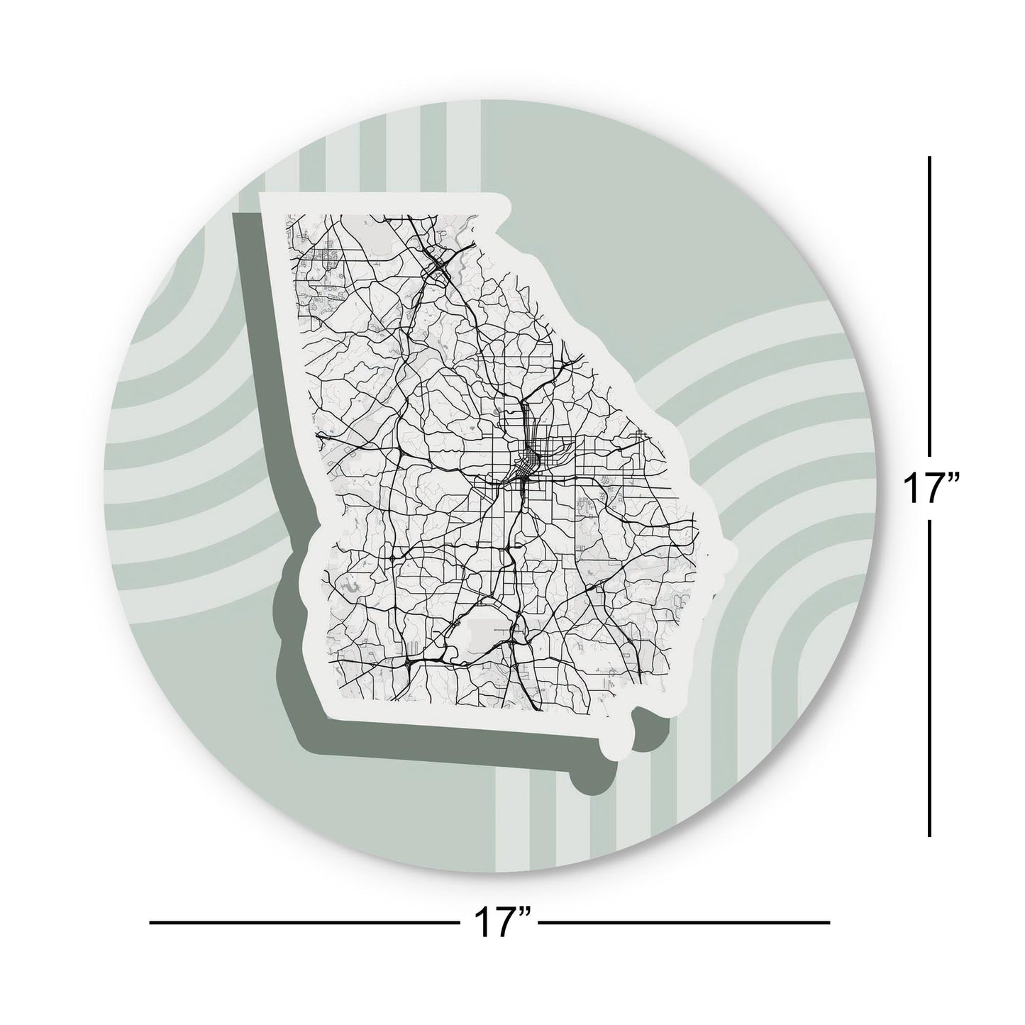 Vintage Groove Light Green Lines Map Georgia Atlanta | Wood Sign | Eaches | Min 1
