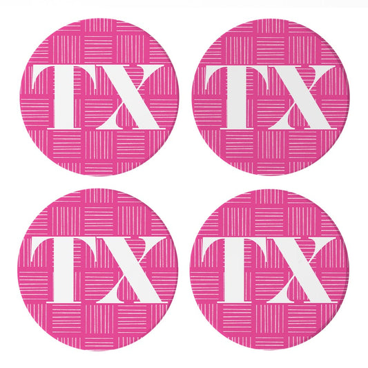 Bright Modern Abbreviated on Pink Texas