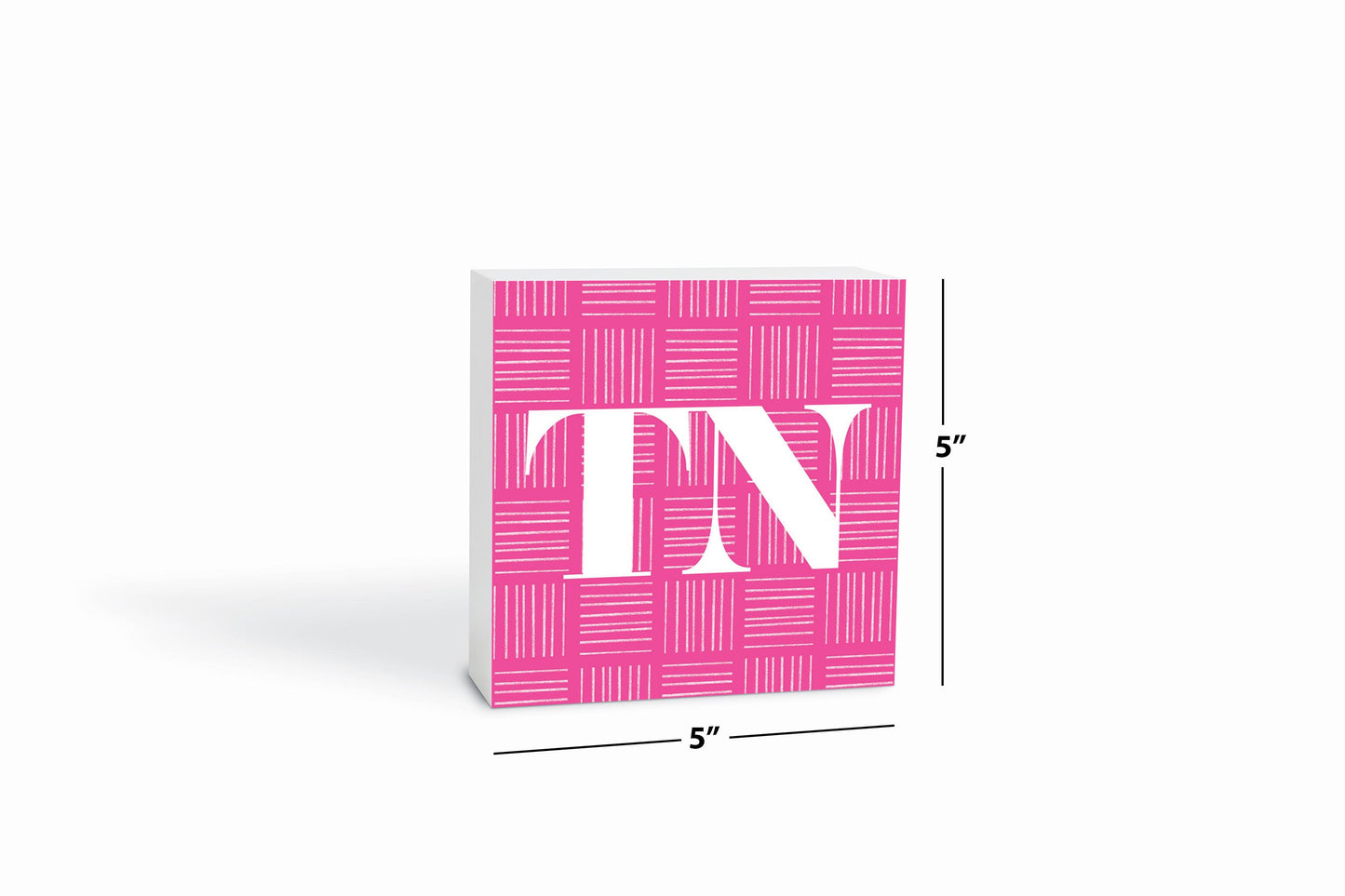 Bright Modern Abbreviated On Pink Tennessee | Wood Block | Eaches | Min 4