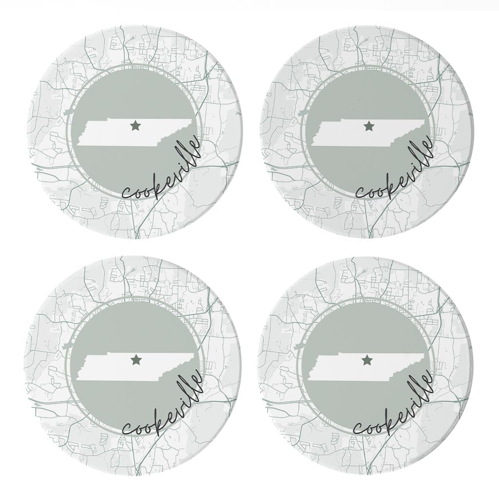 Vintage Groove Half Circle Cookeville Tennessee | Absorbent Coasters | Set of 4 | Min 2