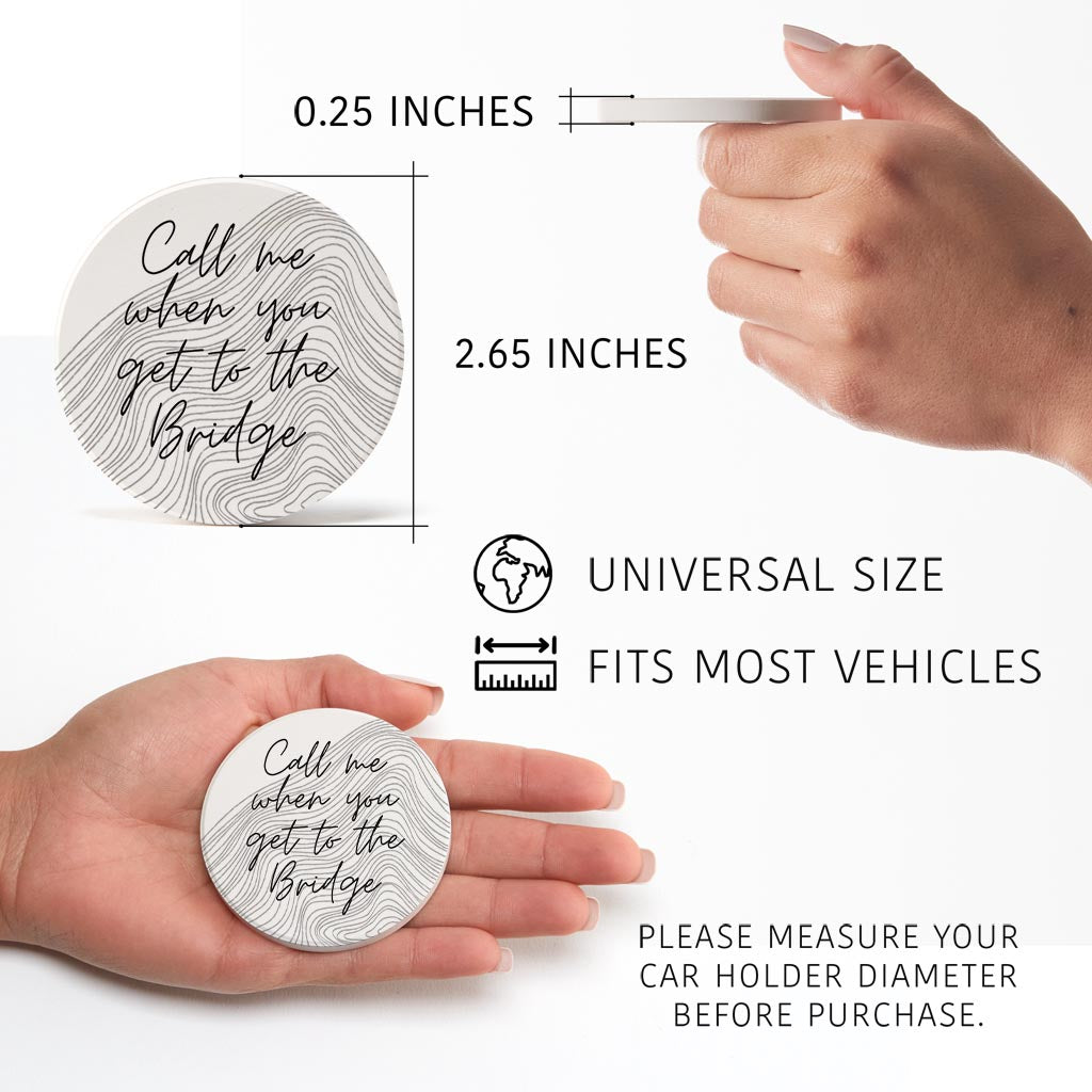 Minimalistic B&W Cape Cod When You Get To The Bridge | Absorbent Car Coasters | Set of 2 | Min 4