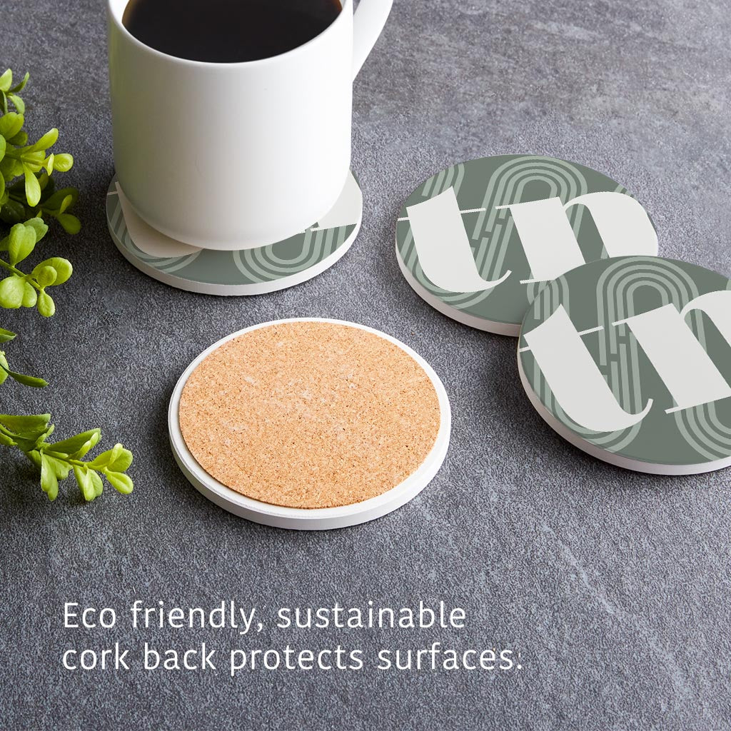 Vintage Groove Green Wave Lines Tennessee| Absorbent Coasters | Set of 4 | Min 2