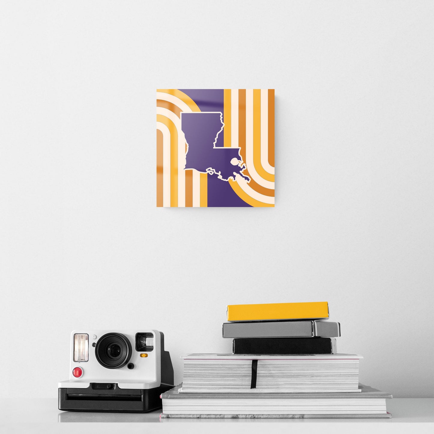 Purple Gold Louisiana Retro State Shape | Hi-Def Glass Art | Eaches | Min 2
