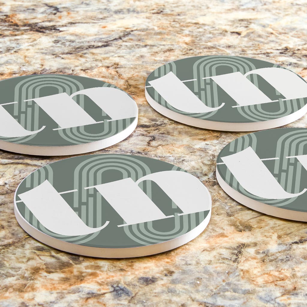 Vintage Groove Green Wave Lines Tennessee| Absorbent Coasters | Set of 4 | Min 2