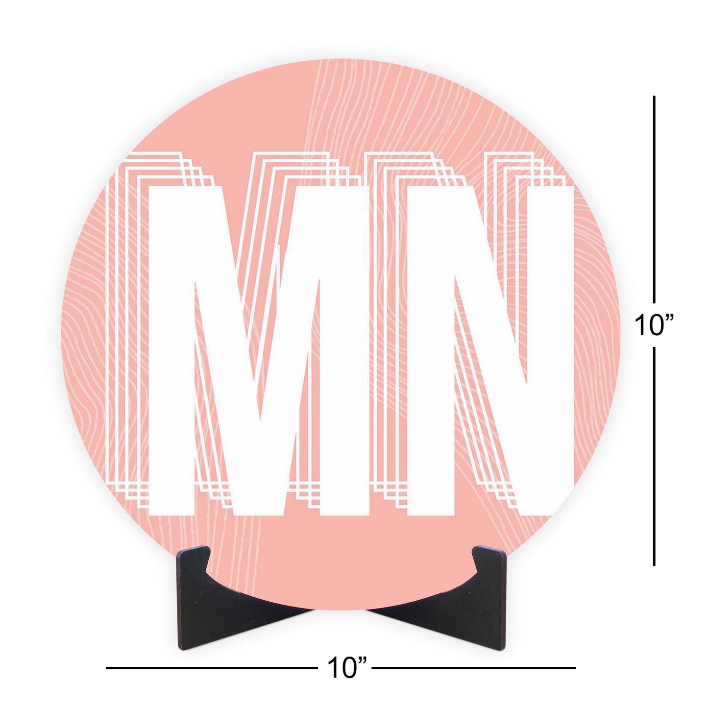 Boho Color Abbreviated On Pink Minnesota | Wood Sign | Eaches | Min 1