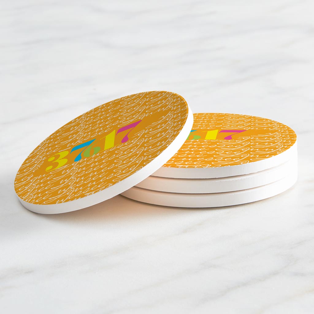 Bright Modern State Script Orange Tennessee Blountville | Absorbent Coasters | Set of 4 | Min 2