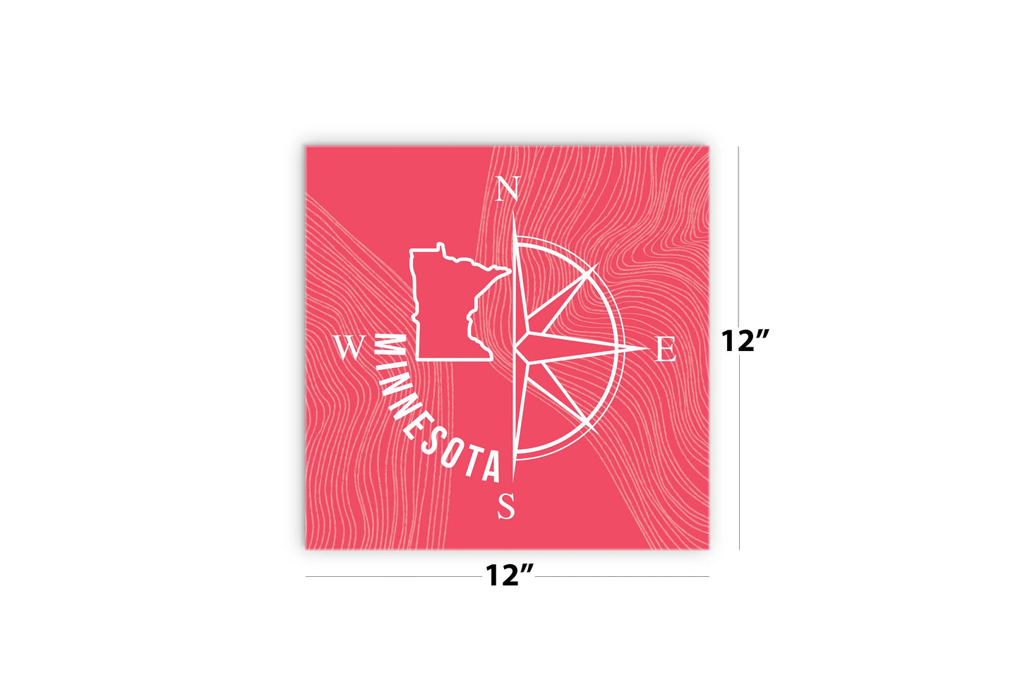 Boho Color Compass State On Pink Minnesota | Wood Sign | Eaches | Min 2