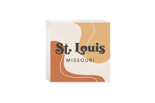 Vintage Groove Fluid Orange Missouri St Louis | Wood Block | Eaches | Min 4