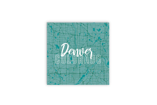 Boho Color Blue Map Colorado Denver | Wood Sign | Eaches | Min 2
