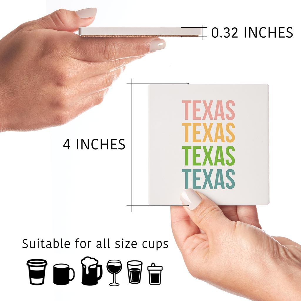 Boho Color Repeated State Name Texas