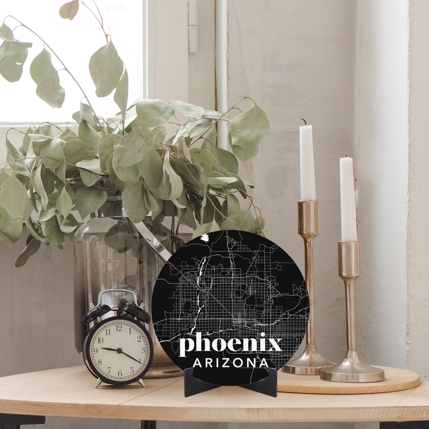 Black And White Black Map Arizona Phoenix | Wood Sign | Eaches | Min 1