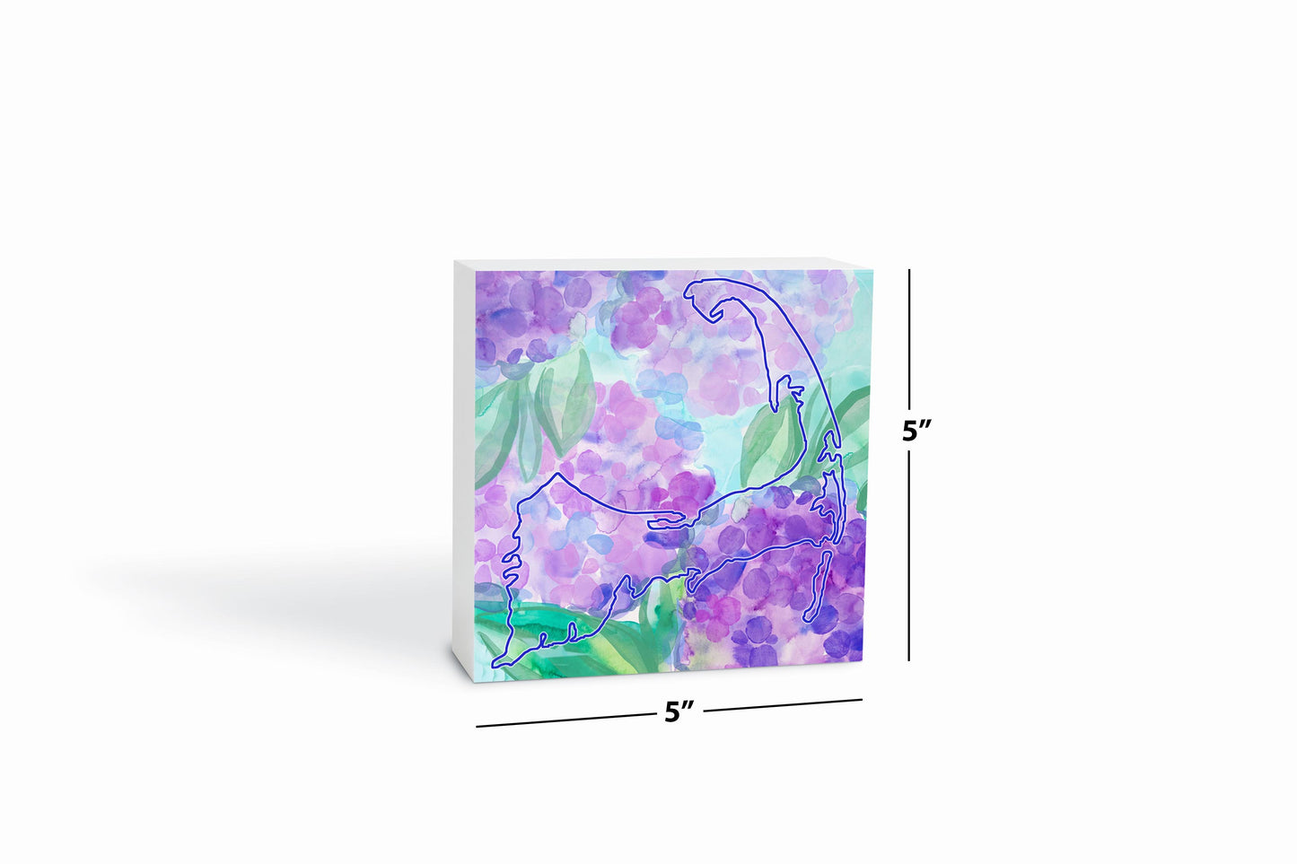 Watercolor Hydrangea | Wood Block | Eaches | Min 4