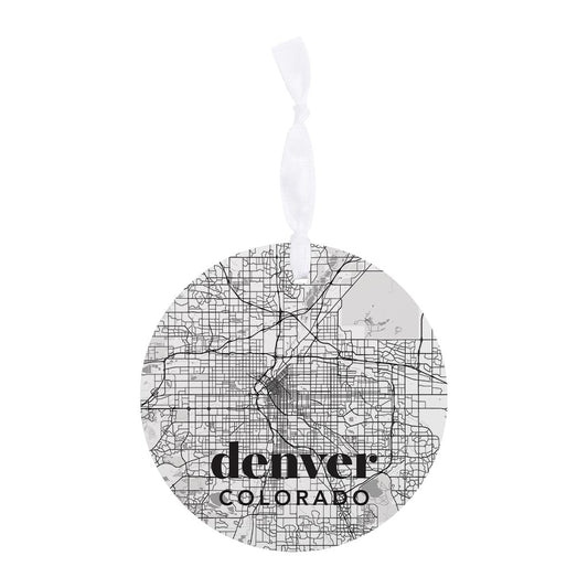 Black And White White Map Colorado Denver | Wood Ornament | Eaches | Min 6