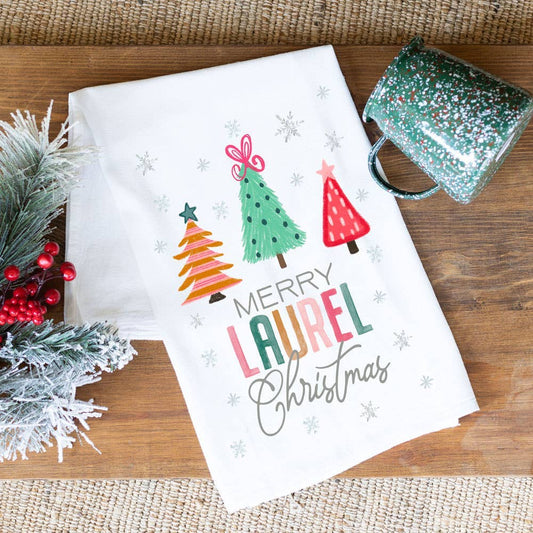 Christmas Tea Towel, Custom, Kitchen Towel, Christmas Decor