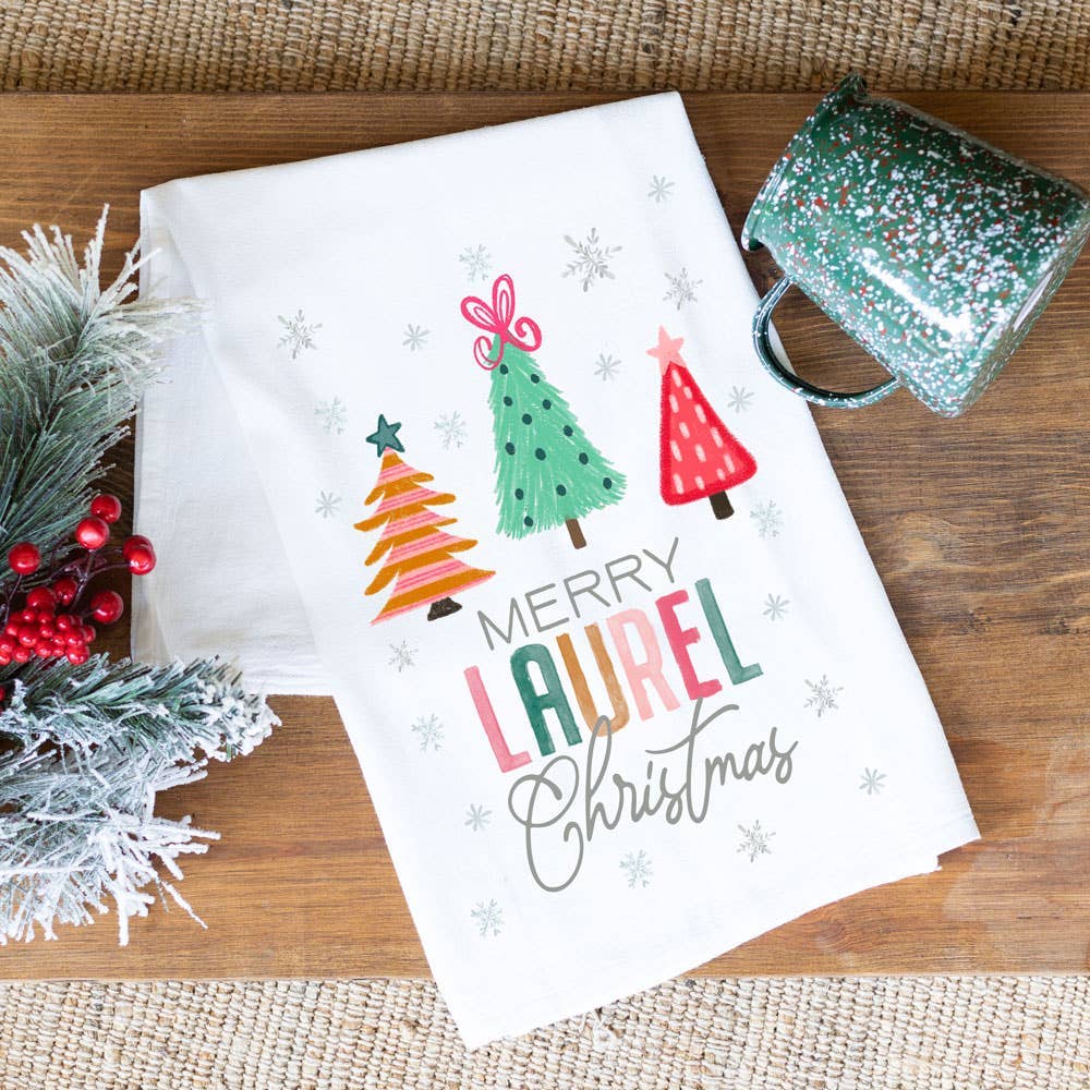 Christmas Tea Towel, Custom, Kitchen Towel, Christmas Decor