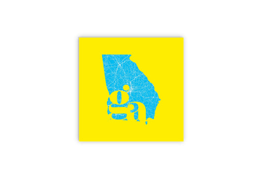 Bright Modern Abbreviated State Yellow Georgia | Wood Sign | Eaches | Min 2