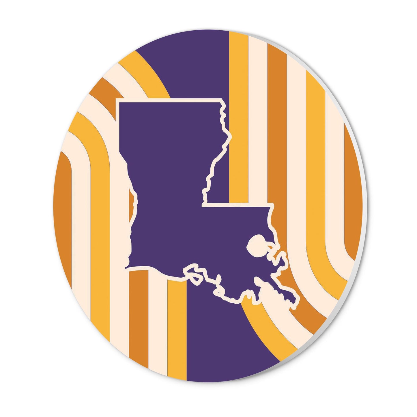 Purple Gold Louisiana Retro State Shape | Wood Sign | Eaches | Min 1