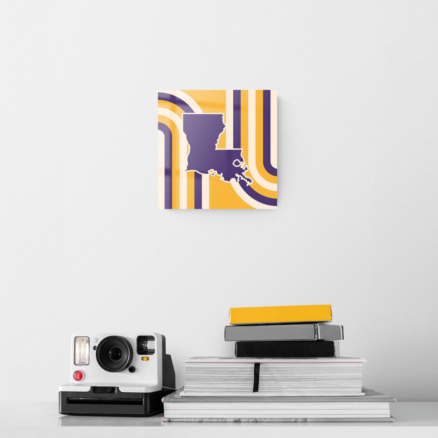 Purple Gold Louisiana Retro State Shape | Hi-Def Glass Art | Eaches | Min 2