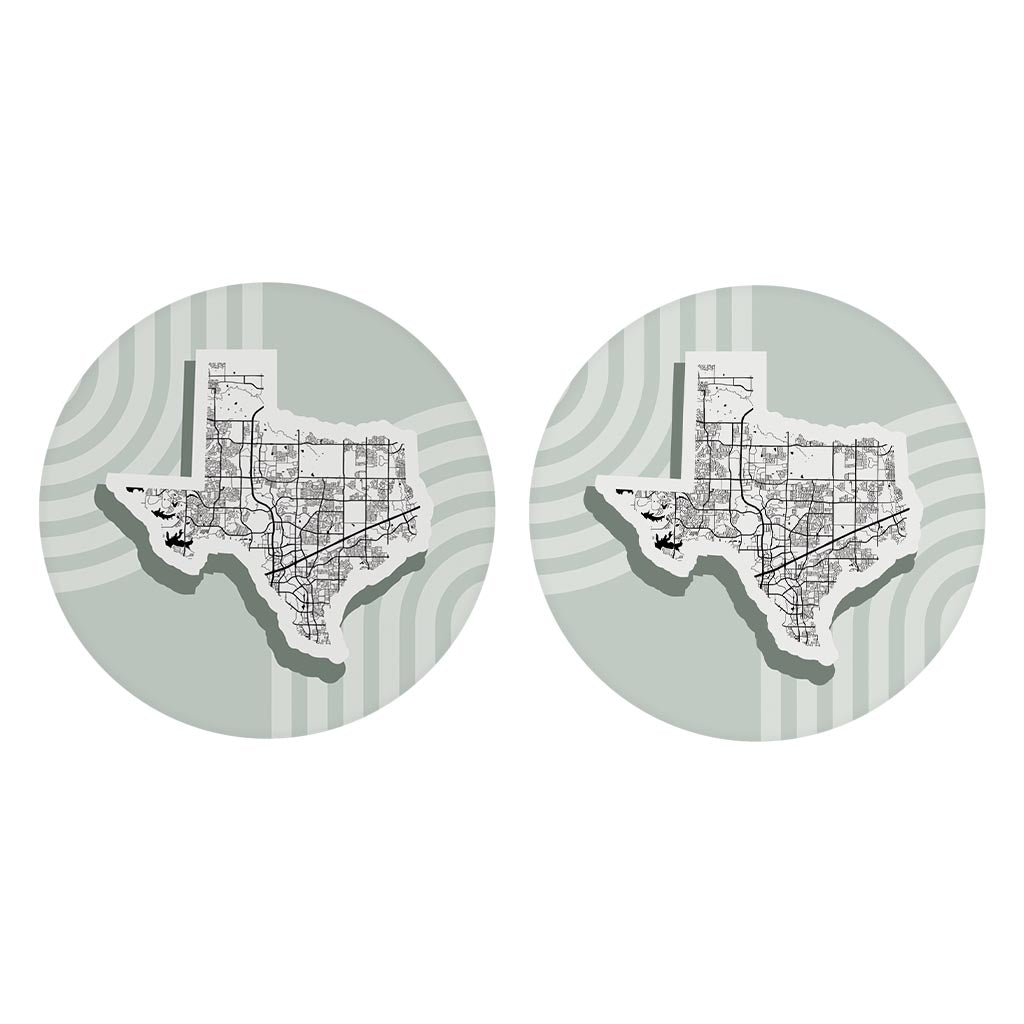 Vintage Groove Light Green Lines Map Texas Frisco
