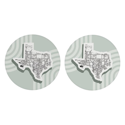 Vintage Groove Light Green Lines Map Texas Frisco