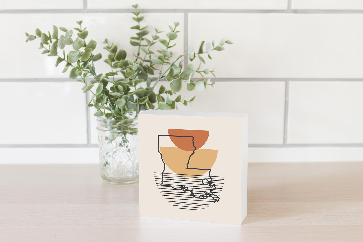 Vintage Groove Shape Stack Louisiana | Wood Block | Eaches | Min 4